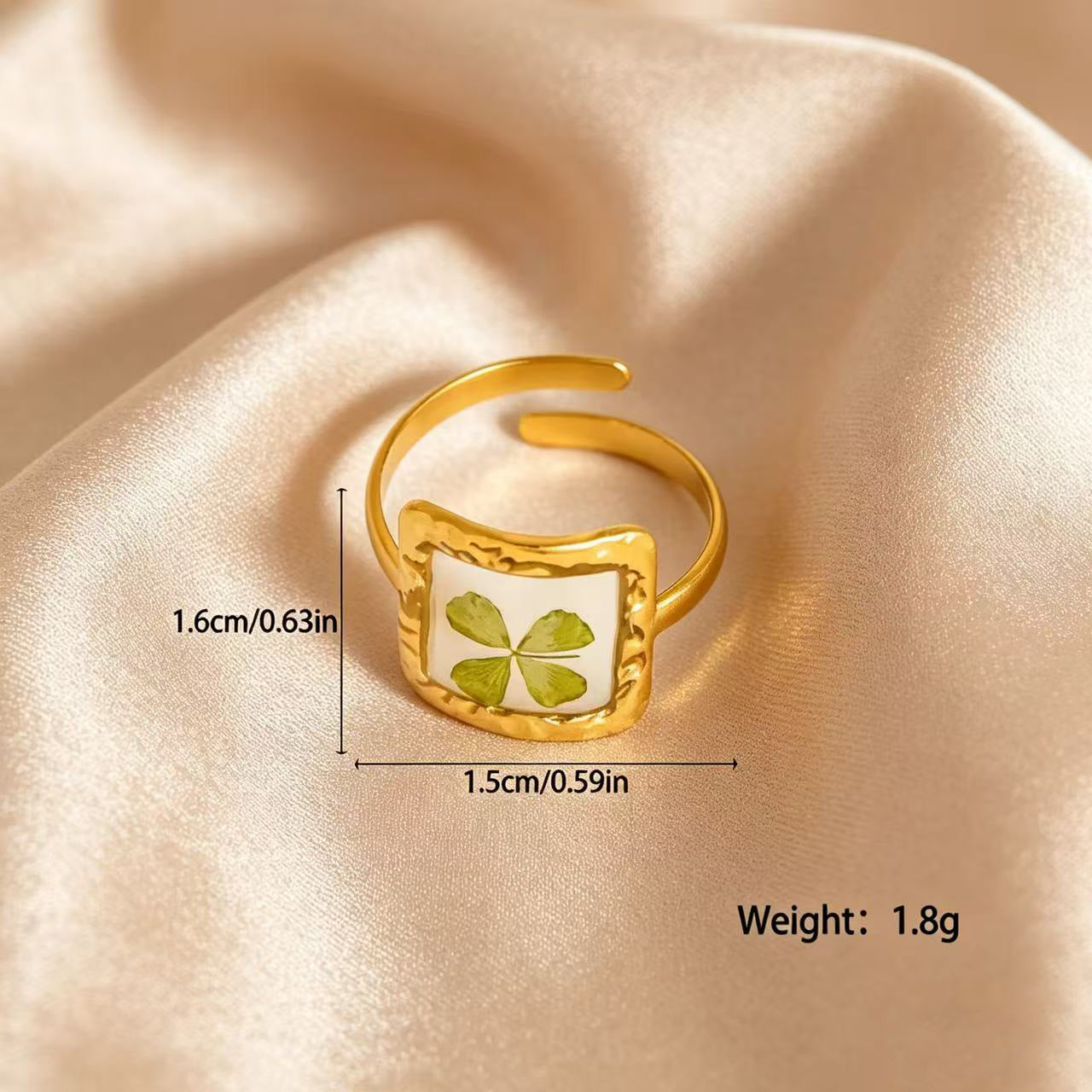 Wholesale 304 Stainless Steel Flower Ring Gold Electroplated Fashion Jewelry Accessory for Everyday Wear