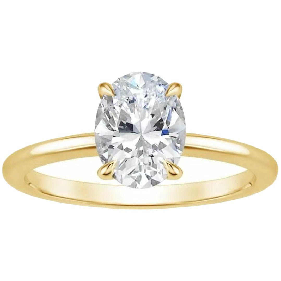 Wholesale Sanjie 2024 New European and American Simple Ins Style Inlaid Zircon Ring Handmade Super Shiny Diamond Ring