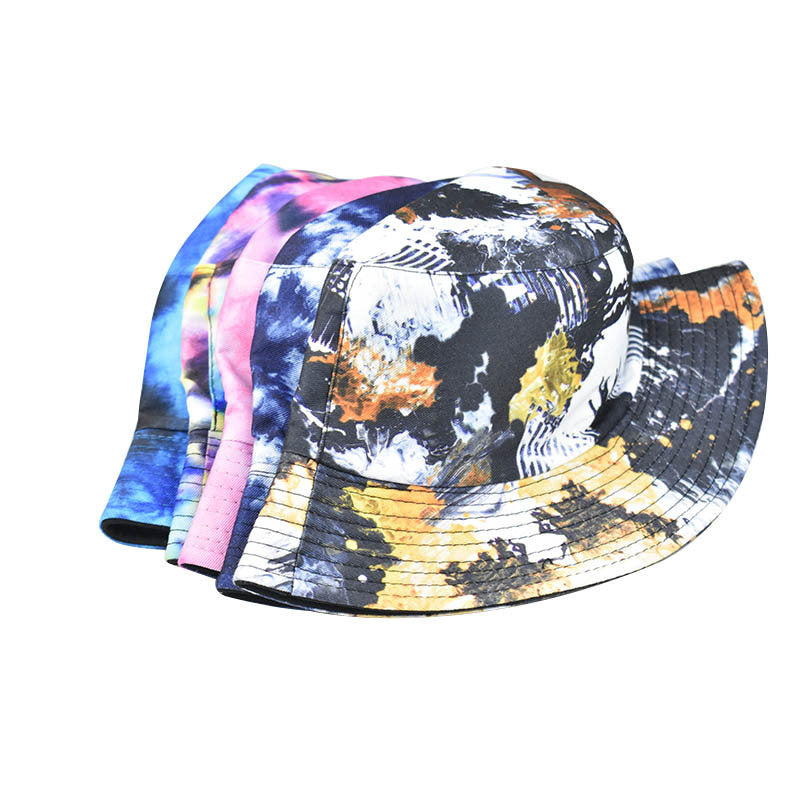 Wholesale Tie Dye Bucket Hat Unisex Hip Hop Style Trendy Summer Sun Protection Hat Fashion Accessory