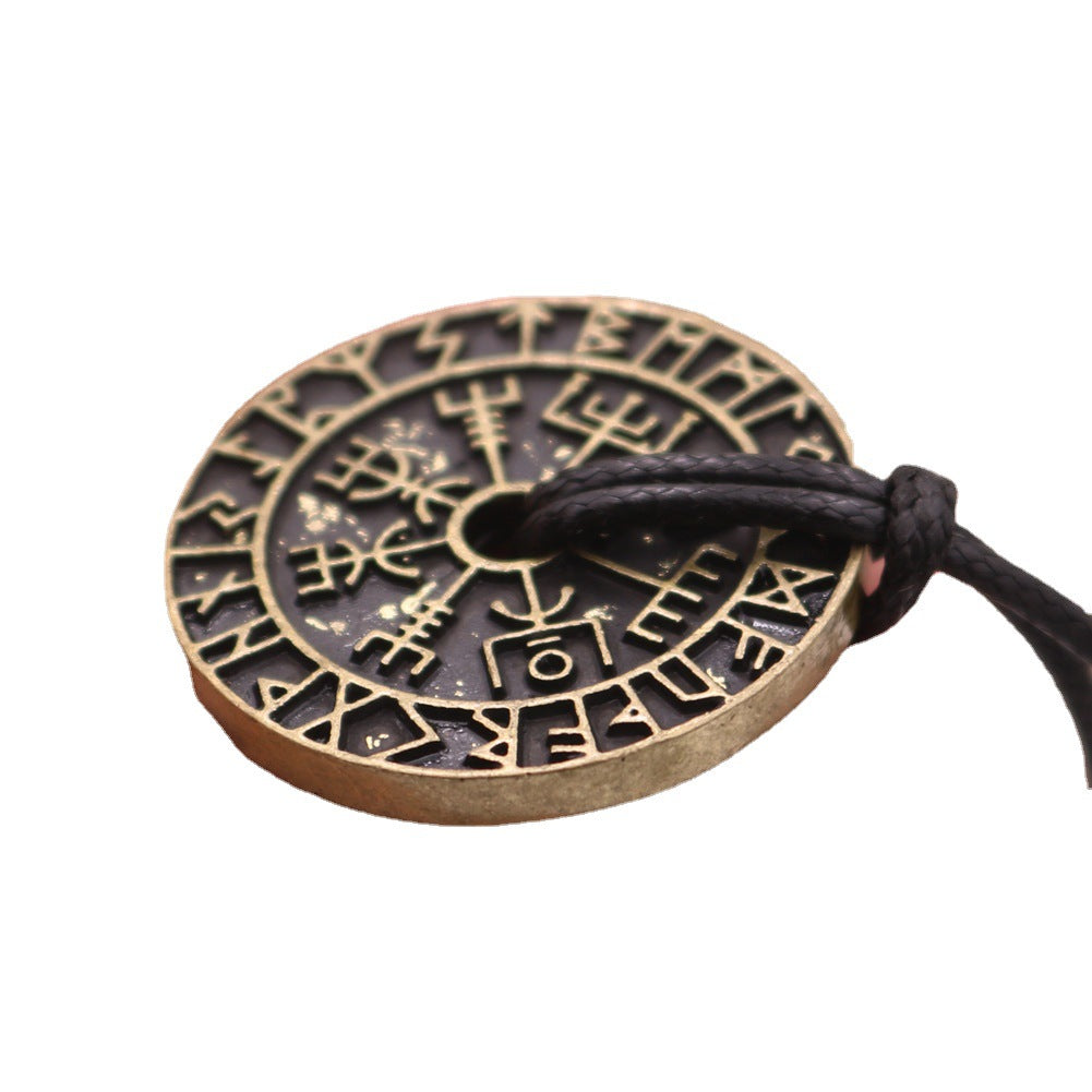Wholesale Rune Compass Hollow Pendant Alloy Necklaces ACC-NE-Hongg002