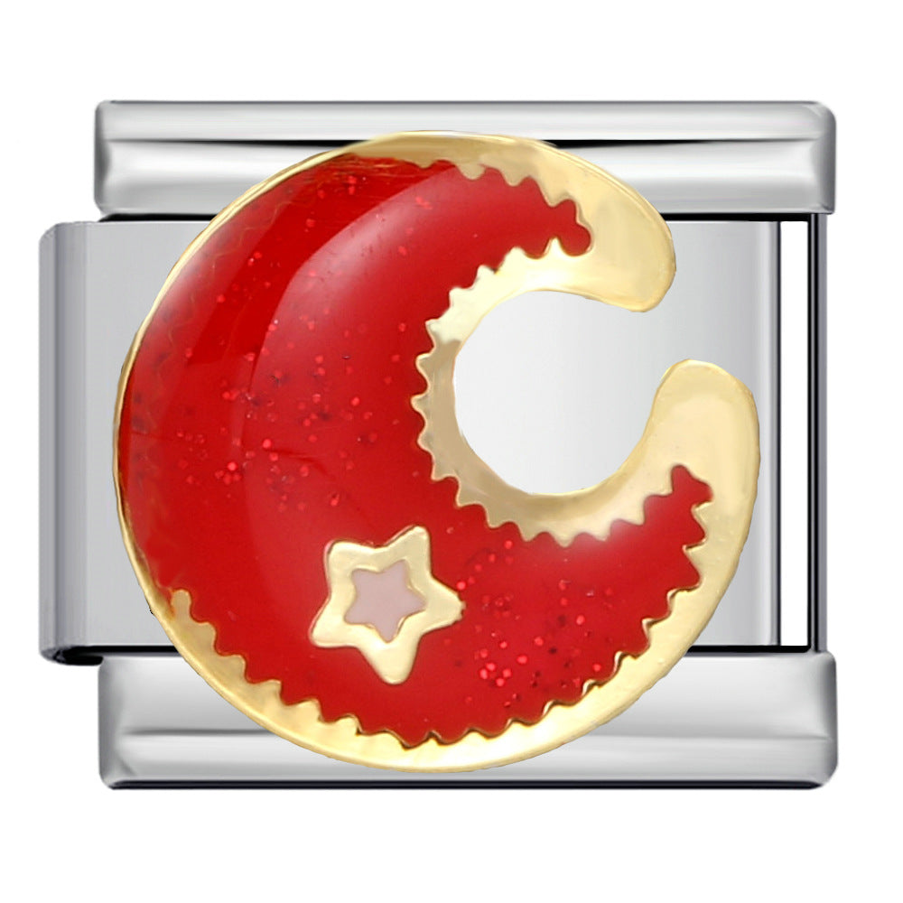 Wholesale Italian Charm Bracelet 9mm DIY Splicing Removable Red Element Stainless Steel Composable Bracelet