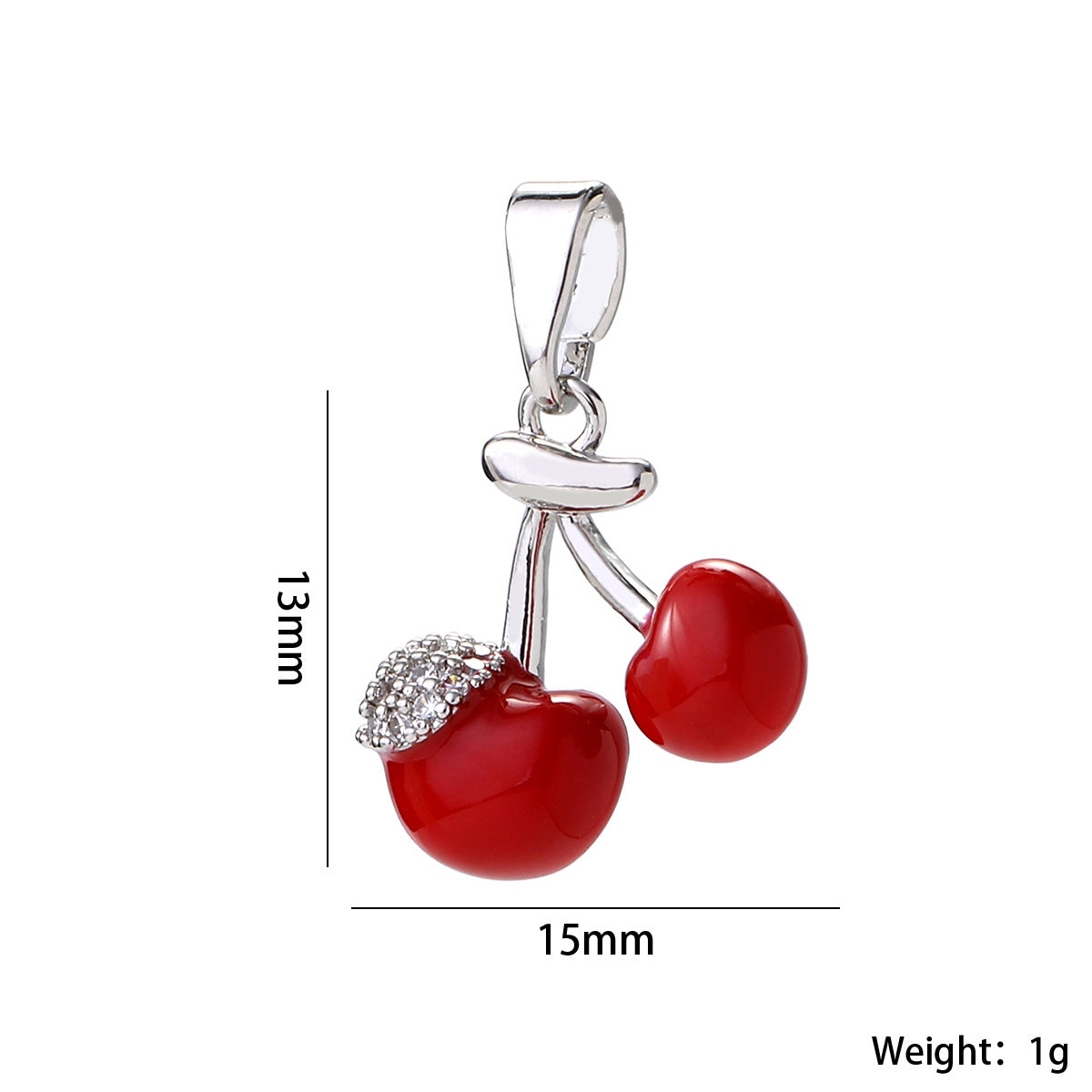 Wholesale 14K Gold Plated Brass Cherry Pendant Necklace Micro Set Zircon Fruit Choker Stylish Fashion Accessory For Women Gift
