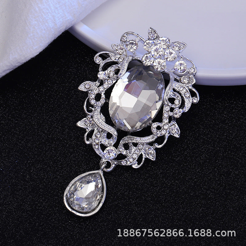 Wholesale  Diamond Pearl Flower Sun God flower brooch gem pendant