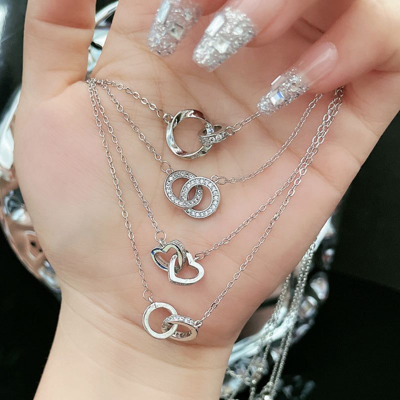 Wholesale Geometric Hollow Love Necklace