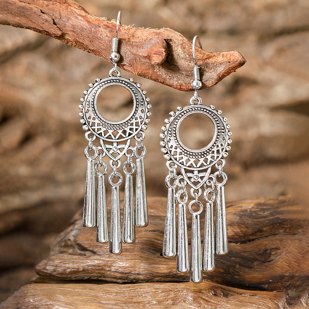 Wholesale Ethnic Peacock Leaf Baroque Earrings Alloy Fashion Jewelry Accessory Party Gift