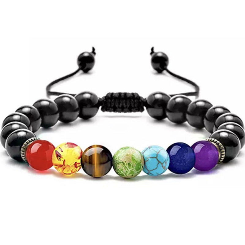 Wholesale Alloy Bracelet Colorful Volcanic Stone Turquoise Tiger Eye Yoga Braided Bracelet ACC-BT-zhixiang001