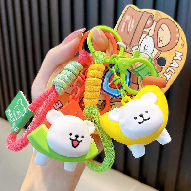 Wholesale Donut Line Puppy Resin Keychain Cute Keychain ACC-KC-WoAn009