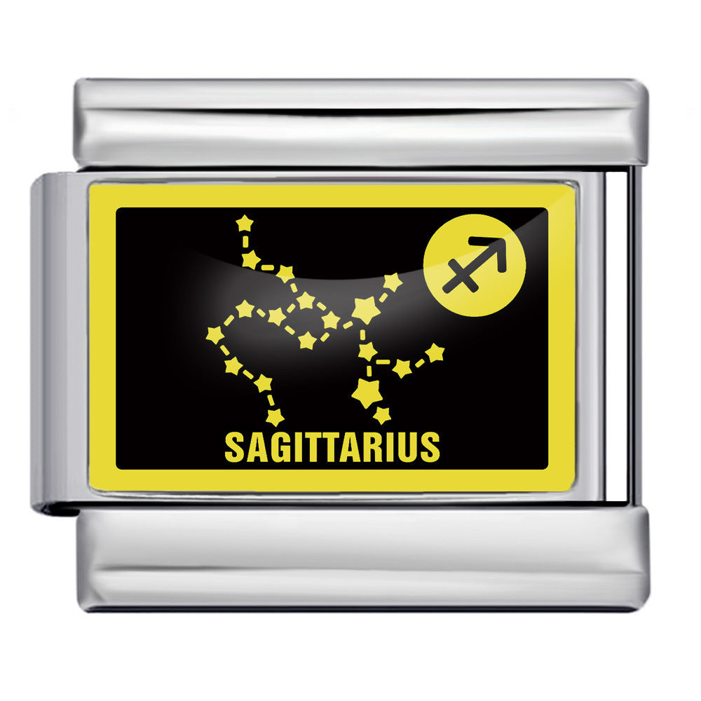 Wholesale Italian Charm Bracelet 9mm DIY Splicing 12 Constellation Series Stainless Steel Composable Bracelet