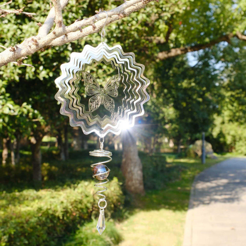 Wholesale Rotating Butterfly Heart Wind Chime