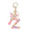 Wholesale Pink letter butterfly tassel keychain