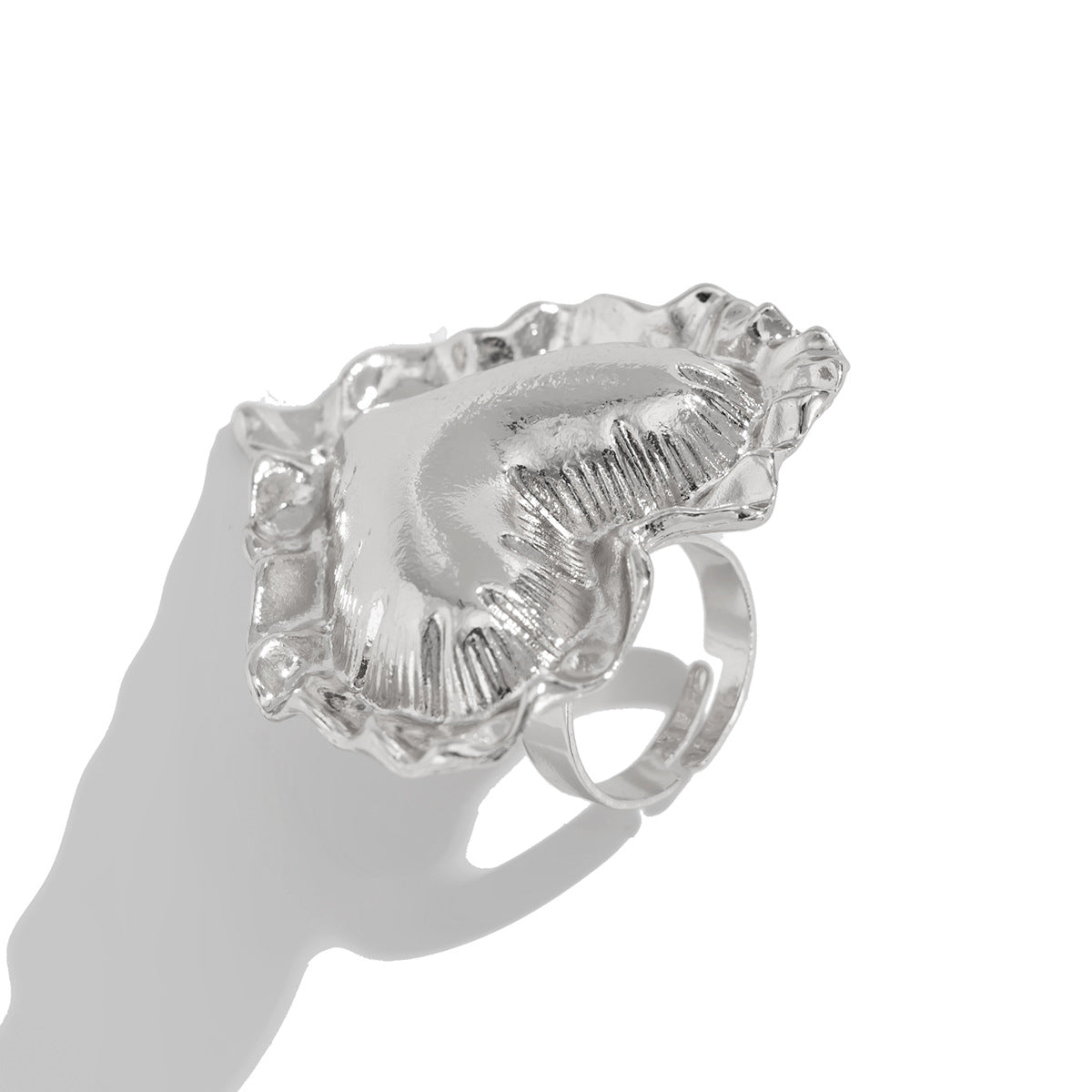 Wholesale Glossy alloy three-dimensional love ring