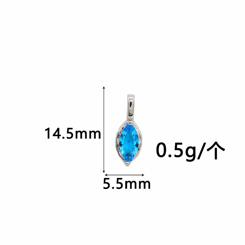 Wholesale Copper Gold-Plated Color-Preserving Pendant with Colorful Zircon Marquise