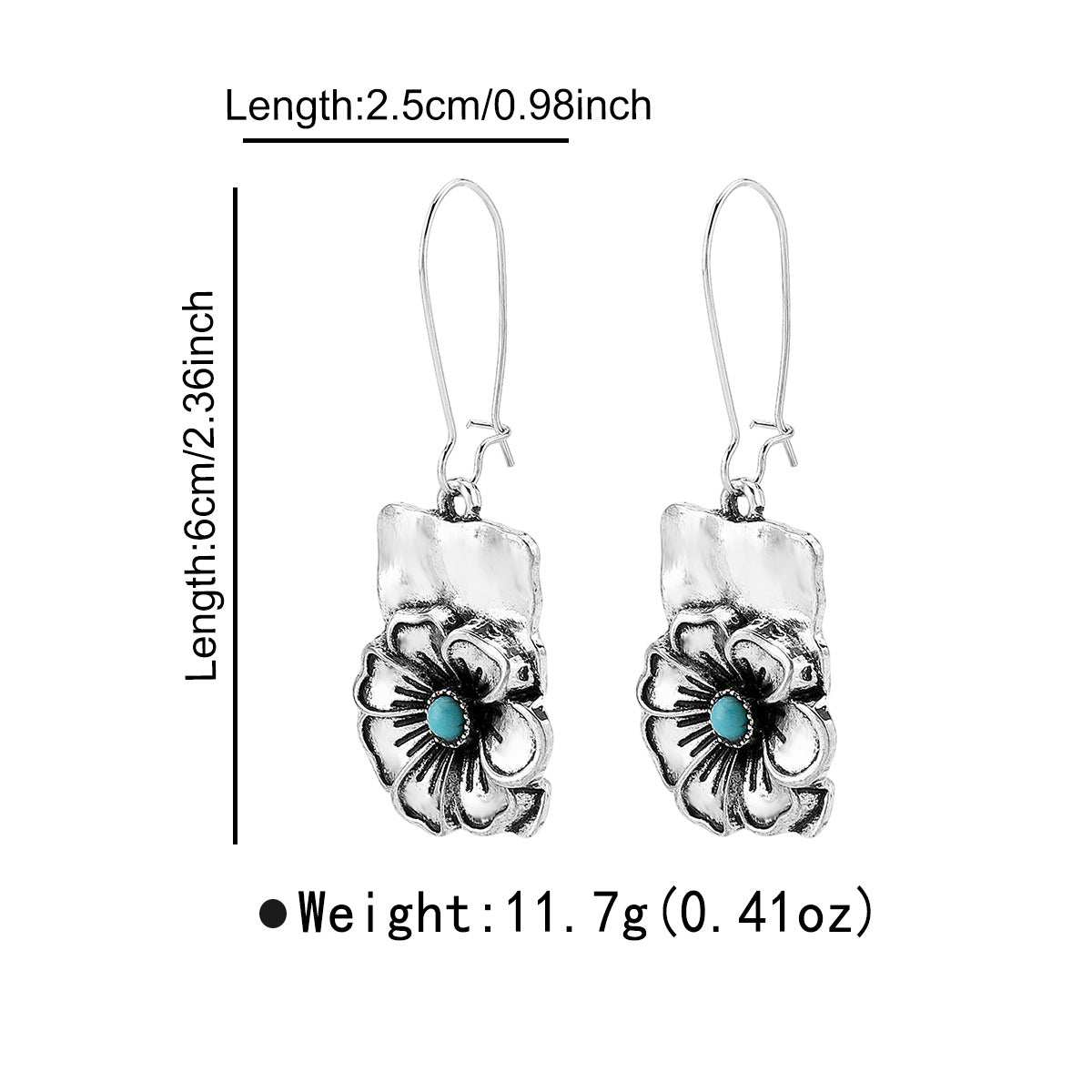 Wholesale  retro cactus carved old earrings cross-border western pine stone earrings earrings