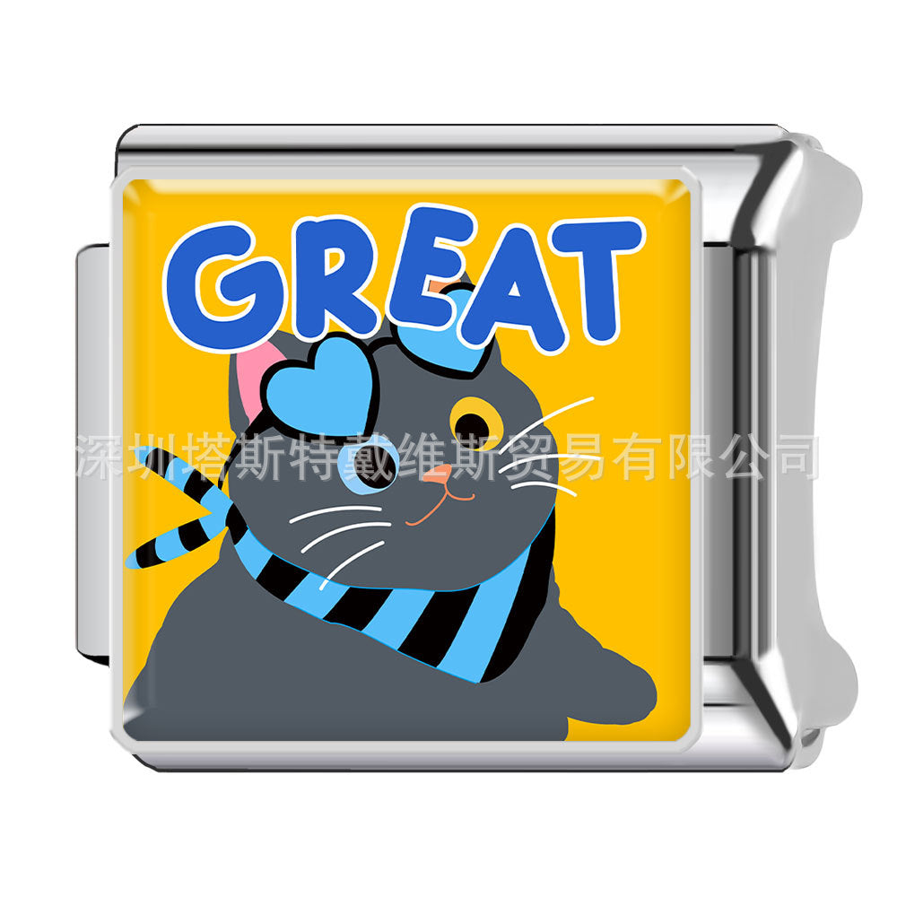 Wholesale Italian Charm Bracelet 9mm DIY Cute and able  Creative Stainless Steel Composable Bracelet