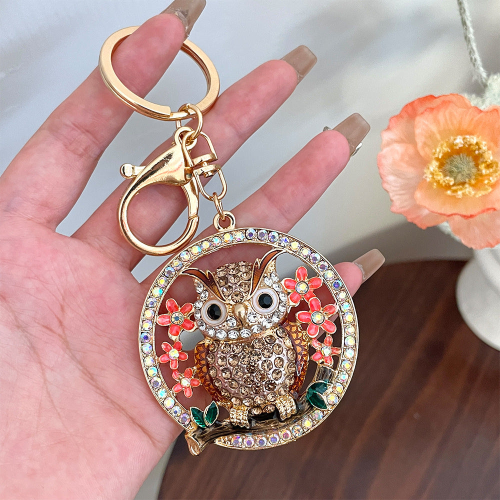 Wholesale Diamond Metal Owl Alloy Keychains Metal Keychain ACC-KC-CH054