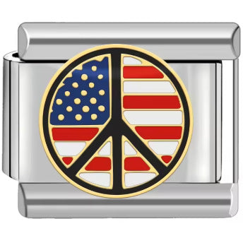 Wholesale Italian Charm Bracelet 9mm DIY Splicing Classic Flag Series Stainless Steel Composable Bracelet