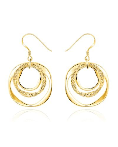 Wholesale Copper Plated Two-Tone Geometric Earrings for Women Chic Jewelry Accessory