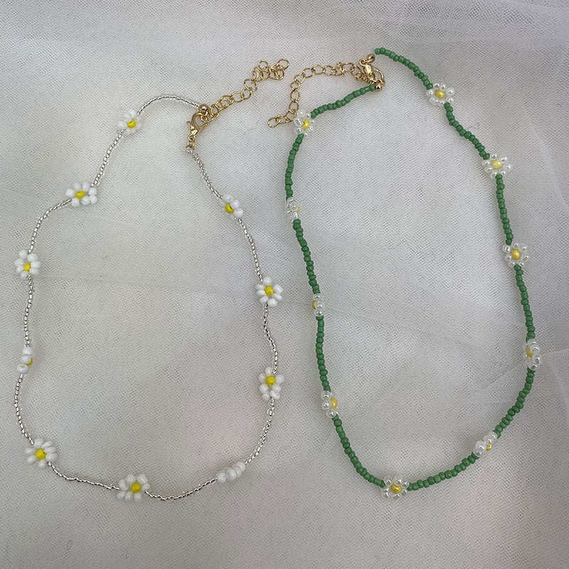 Wholesale  small Daisy crystal flower necklace