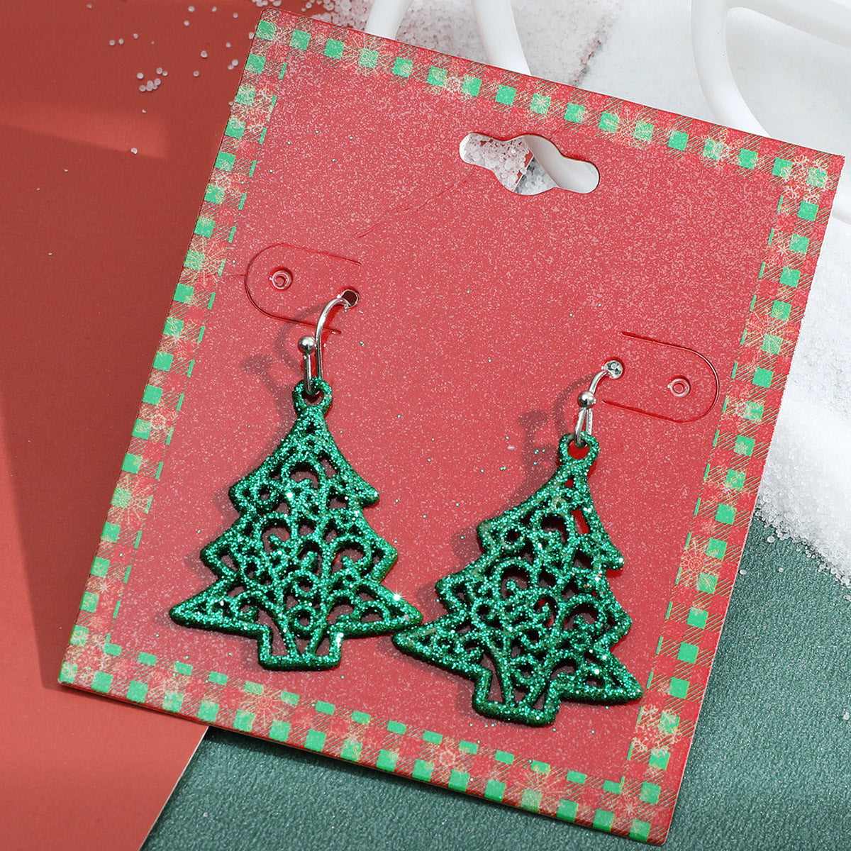 Wholesale Christmas Cute Alloy Oil Dripping Elk Snowflake Earrings ACC-ES-MY036