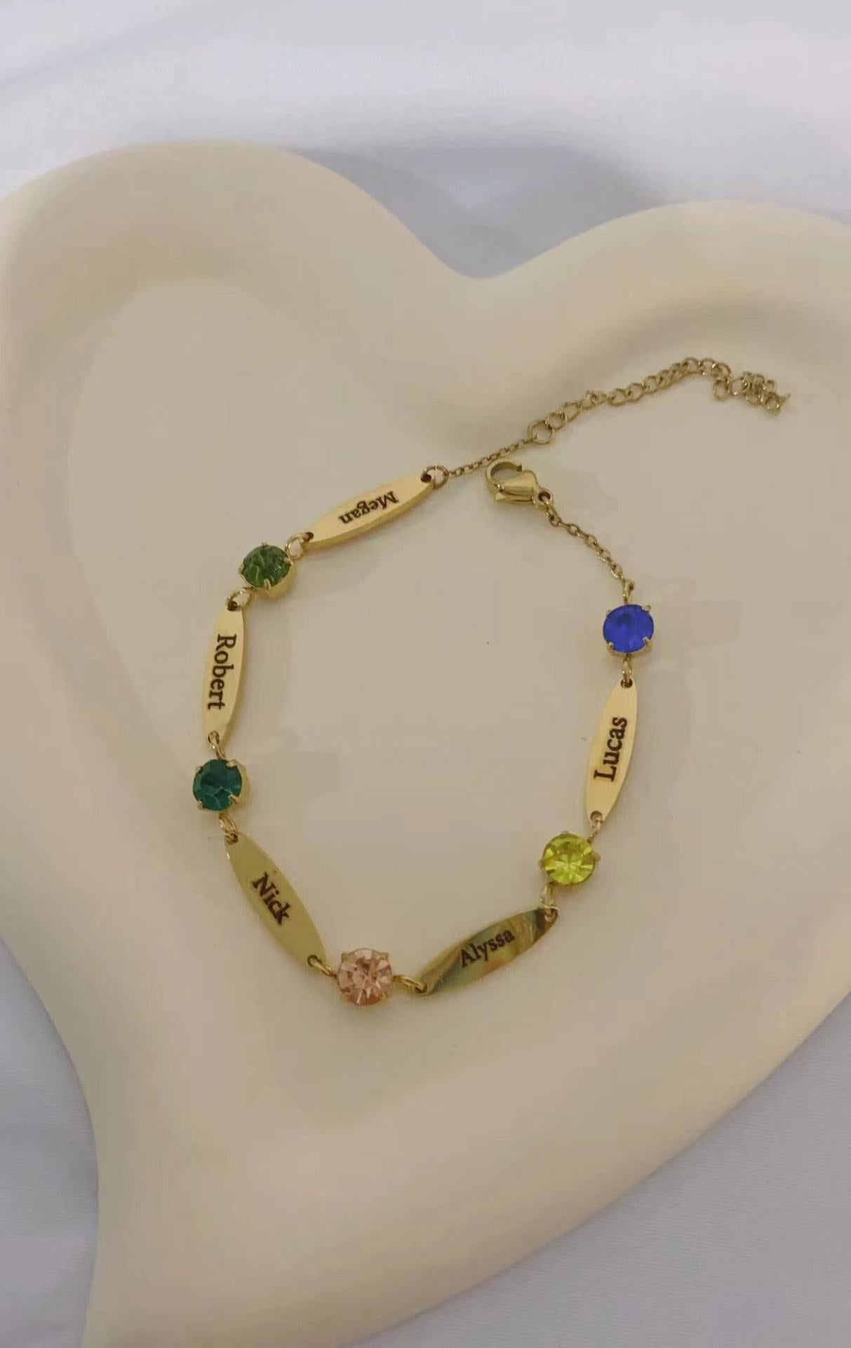 Wholesale Birthstone Titanium Steel Bracelet