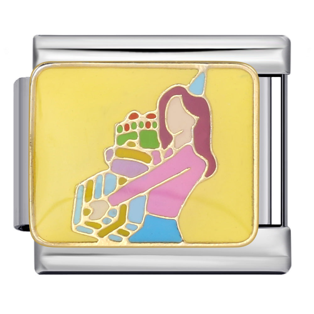 Wholesale Italian Charm Bracelet 9mm DIY Splicing Removable Birthday Party Stainless Steel Composable Bracelet