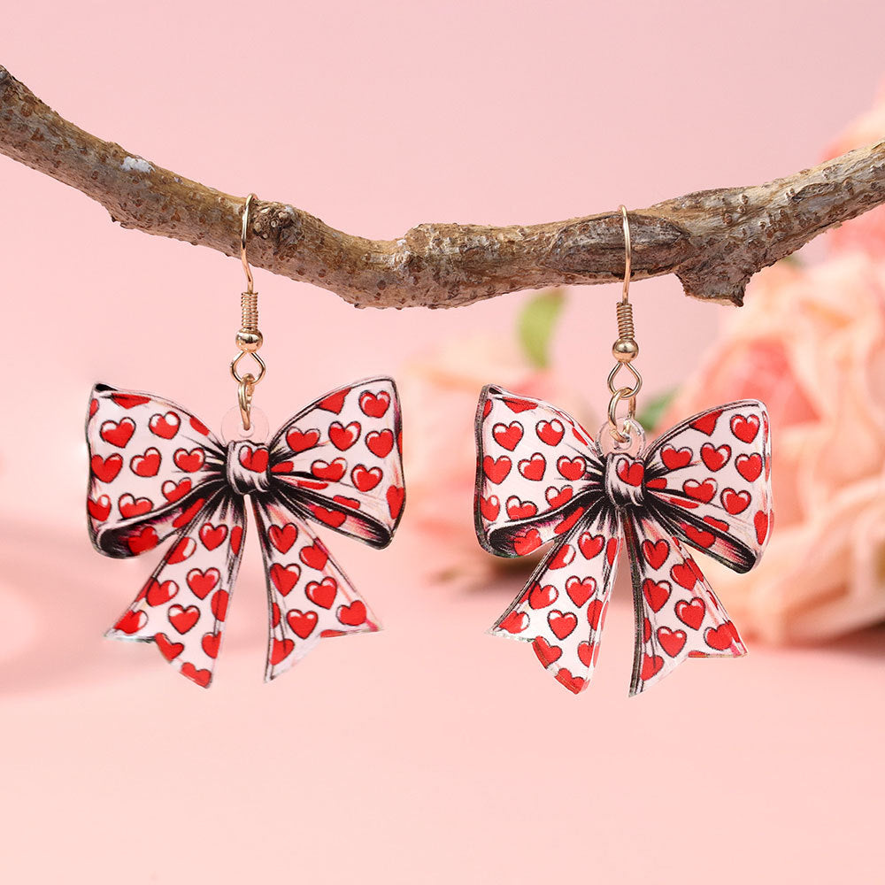 Wholesale Creative Love Bow Earrings