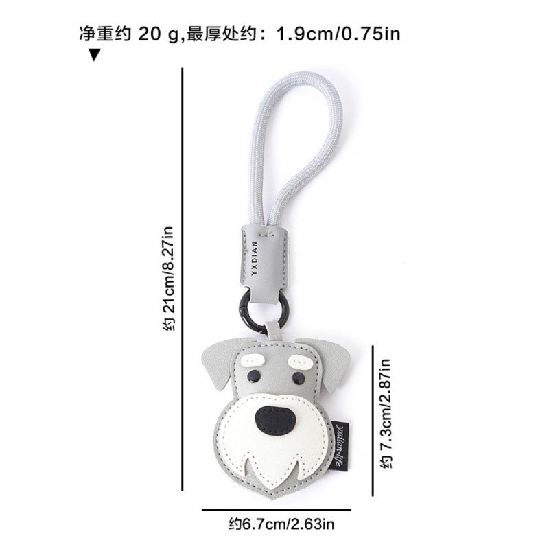 Wholesale Cartoon Leather Puppy Keychain Trendy Bag Charm Decorative Accessory For Resale