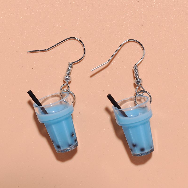 Wholesale Resin Pearl Milk Tea Earrings ACC-ES-Xunt001