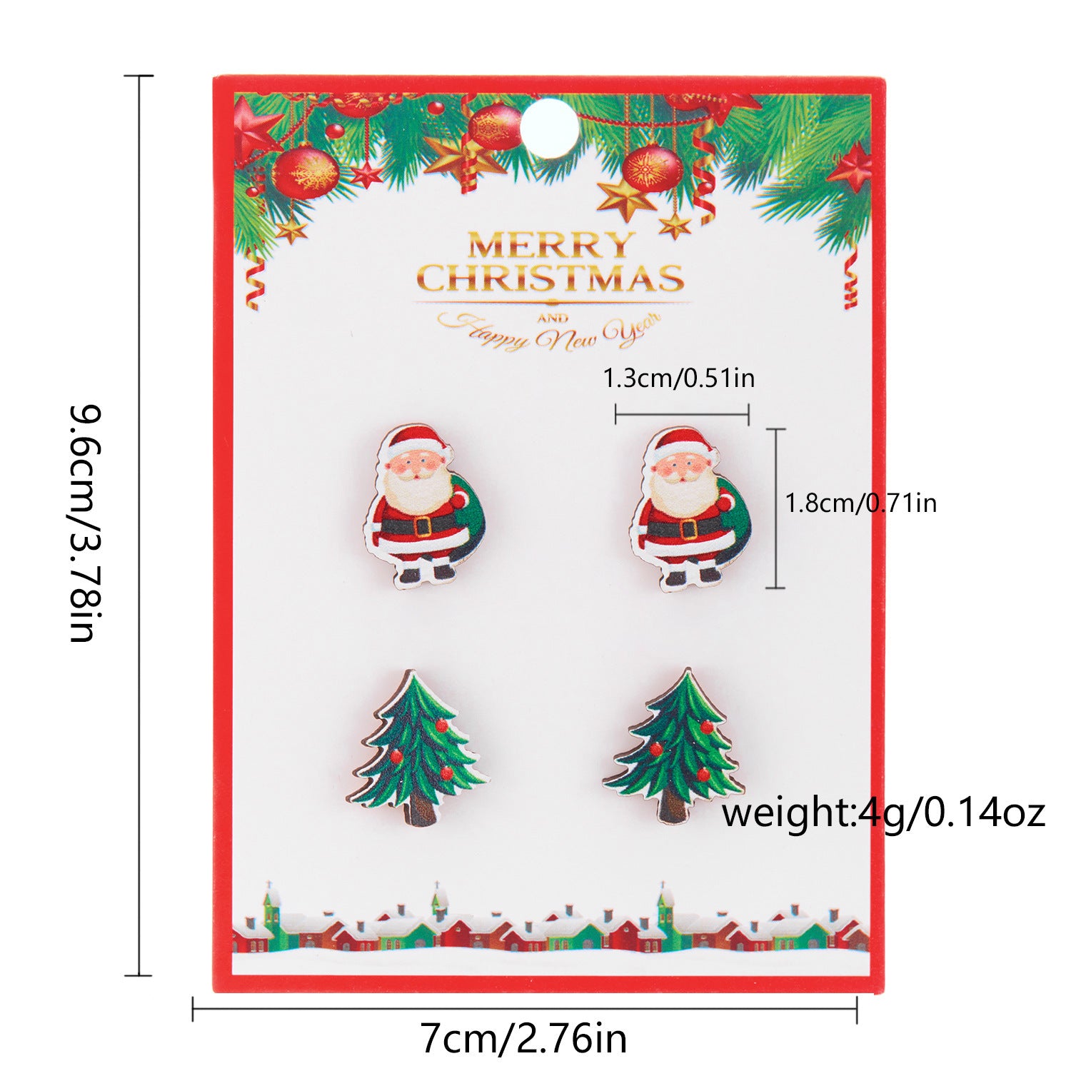 Wholesale Christmas Snowman Snowflake Wood Earrings Set ACC-ES-YingHao001