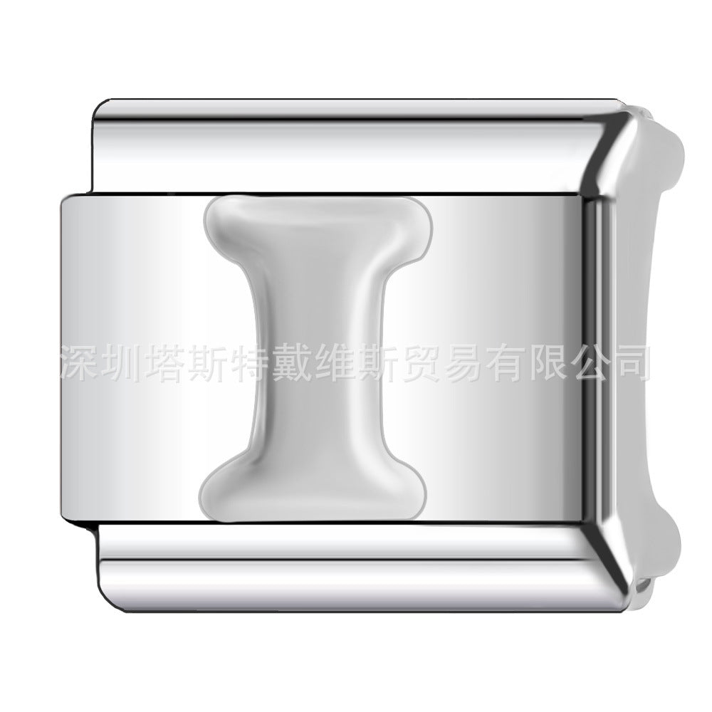 Wholesale 9mm Italian Charm Starter Bracelets DIY square Single Section Creative Stainless Steel Composable Bracelet