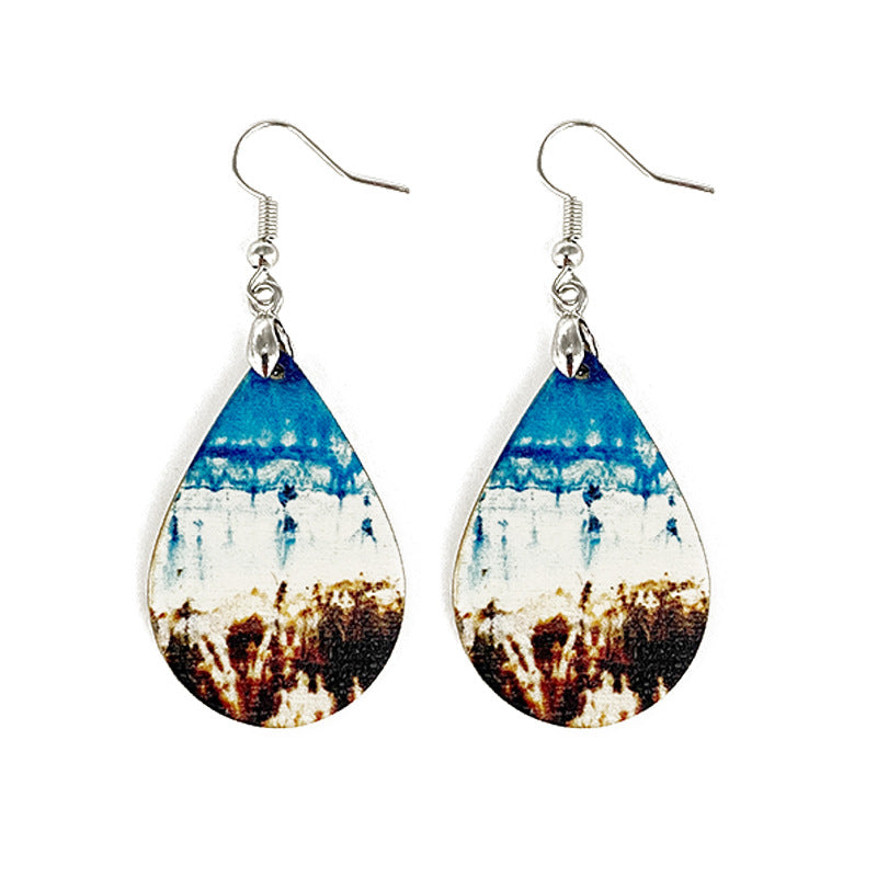 Wholesale Waves Wooden Earrings