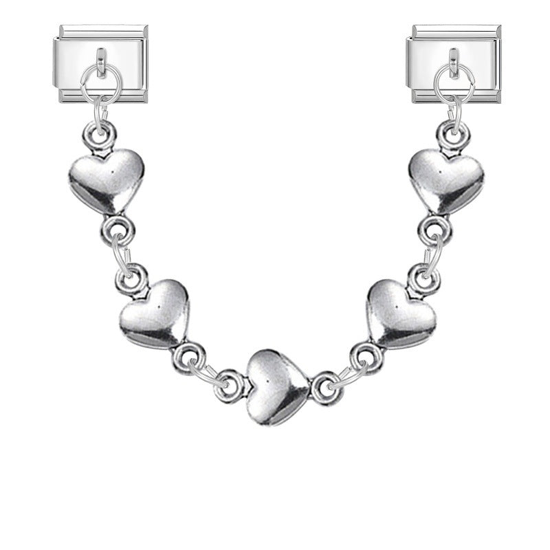 Wholesale 9mm Italian Charm Starter Bracelets DIY Double Hanger Stainless Steel Composable Bracelet