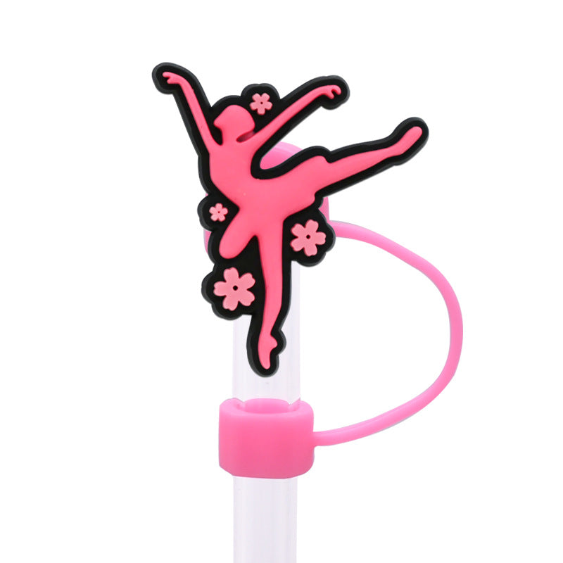 Wholesale Random 100pcs Ballet Series Straw Cover 10MM Straw Tube Cap