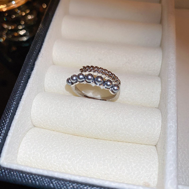 Wholesale Plated Fresh Water Pearl Zircon Butterfly Ring