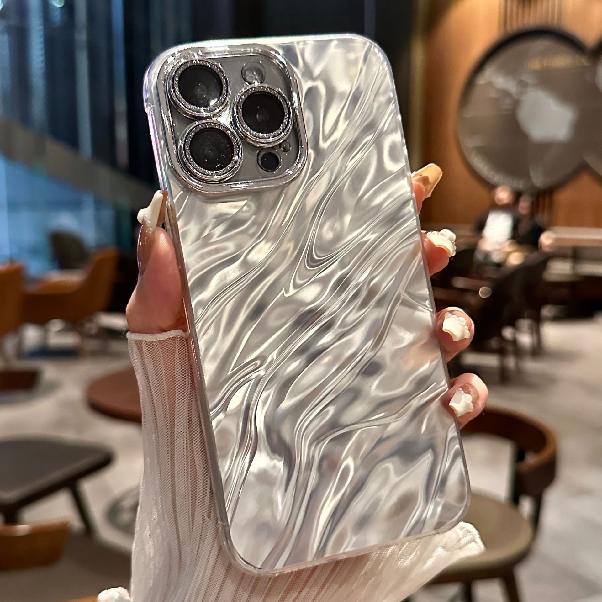 Wholesale Water Ripple Solid Color Glitter Phone Case ACC-PC-ShanShan003