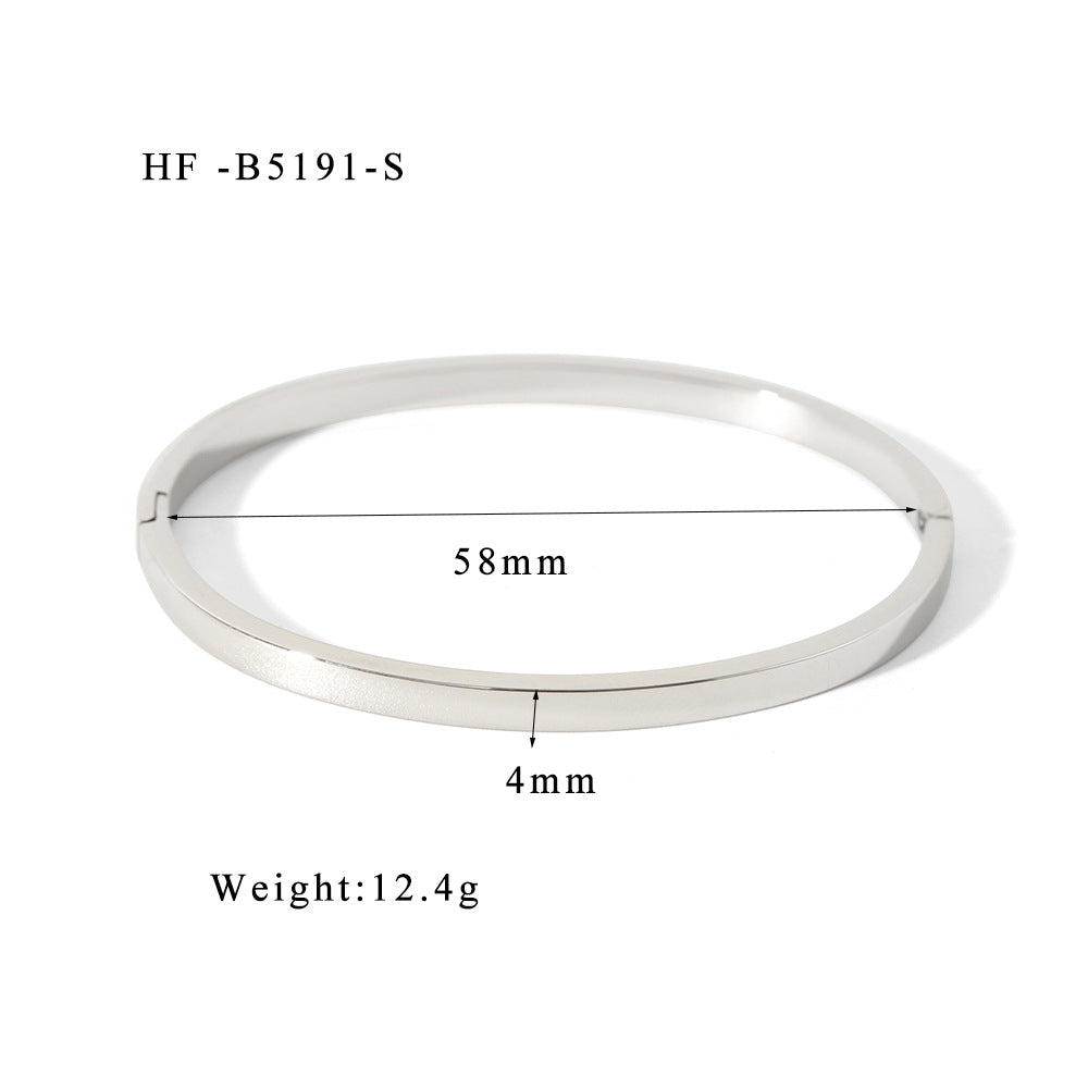 Wholesale Classic Stainless Steel Gold Plated Ladies Bracelet 18K Mirror Polished Jewelry Accessory