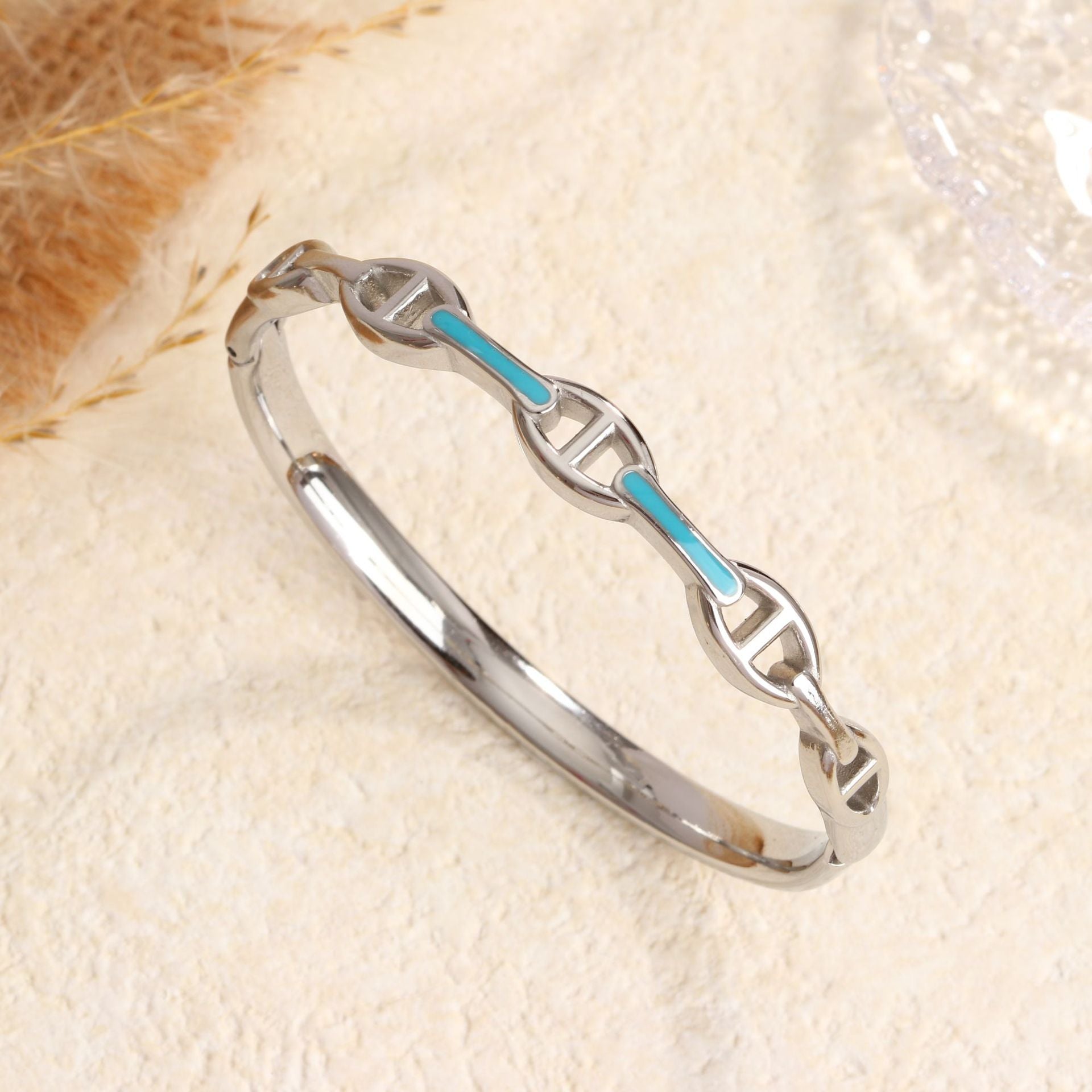 Wholesale Enamel Titanium Steel Bracelets for Women,  Light Luxury Autumn and Winter Accessories ACCVIP