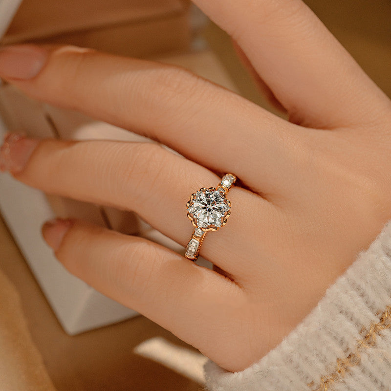 Wholesale Moissanite Rose Super Shiny Open Ring