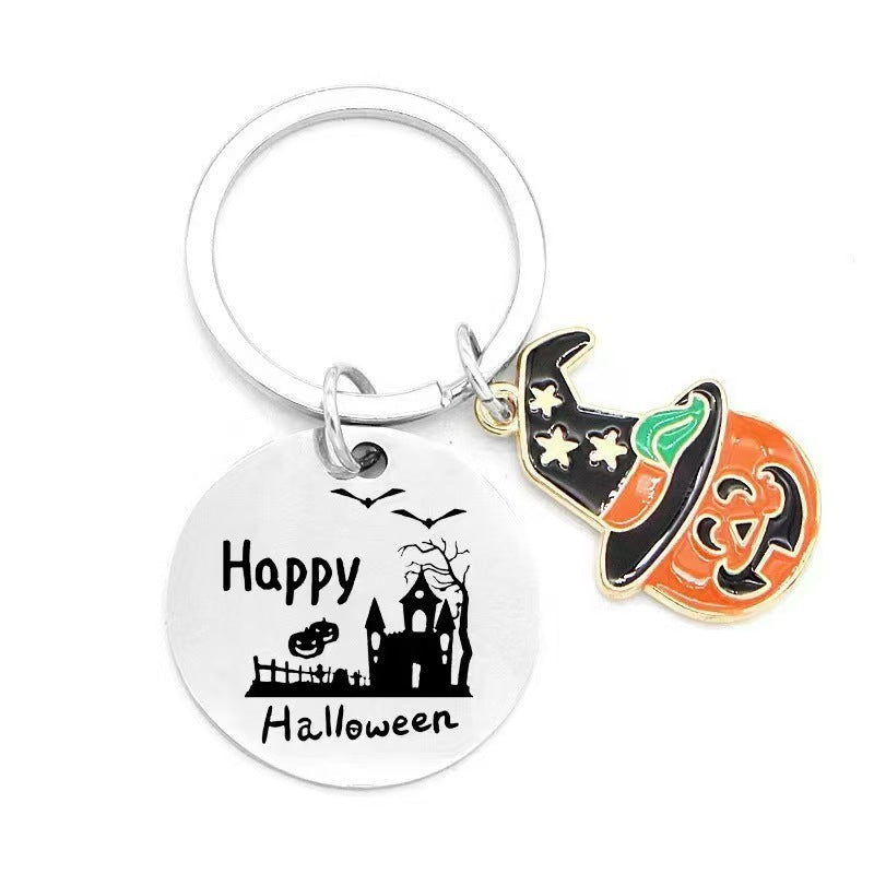 Wholesale Cute Stainless Steel Ghost Pumpkin Keychain  Party Gift Fashion Accessory For Resale