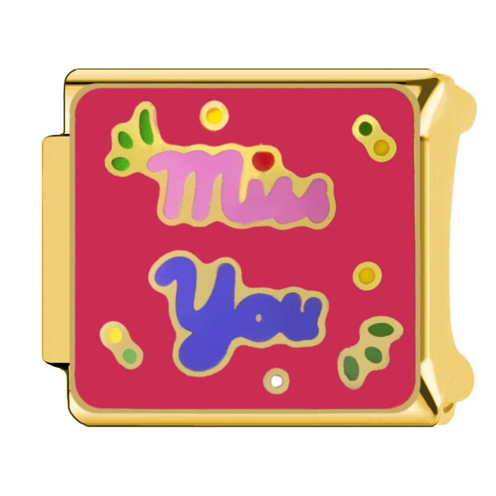 Wholesale 9mm Italian Charm Starter Bracelets DIY square Single Section Creative Stainless Steel Composable Bracelet