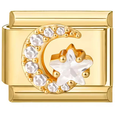 Wholesale Italian Charm Bracelet 9mm DIY  Zircon Starfish Bat Butterfly  Creative Stainless Steel Composable Bracelet