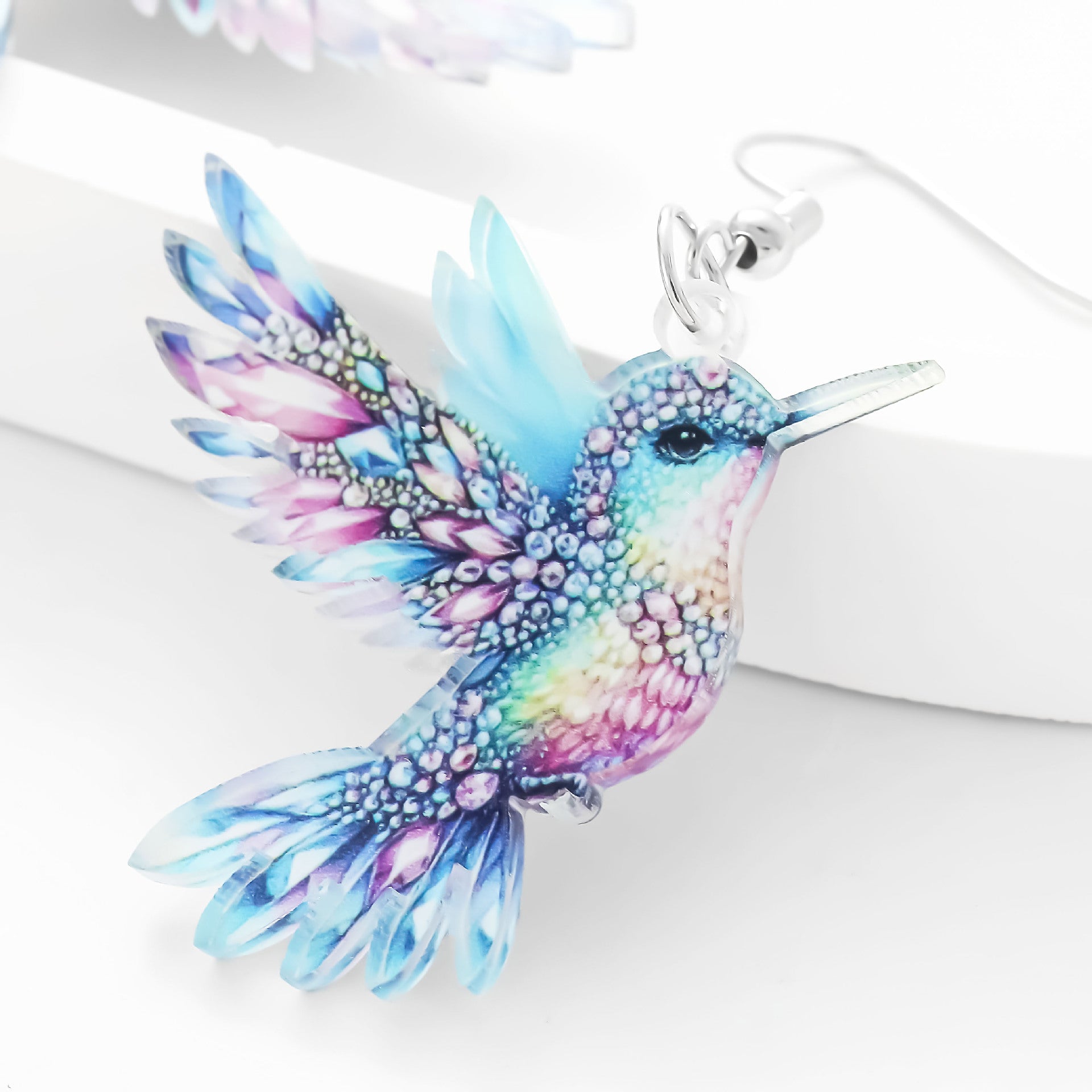Wholesale Light luxury style colorful bird acrylic earrings