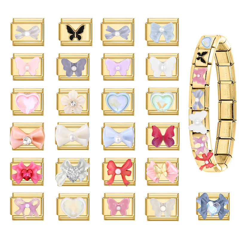 Wholesale Italian Charm Bracelet 9mm DIY Splicing Cute Creative Stainless Steel Composable Bracelet