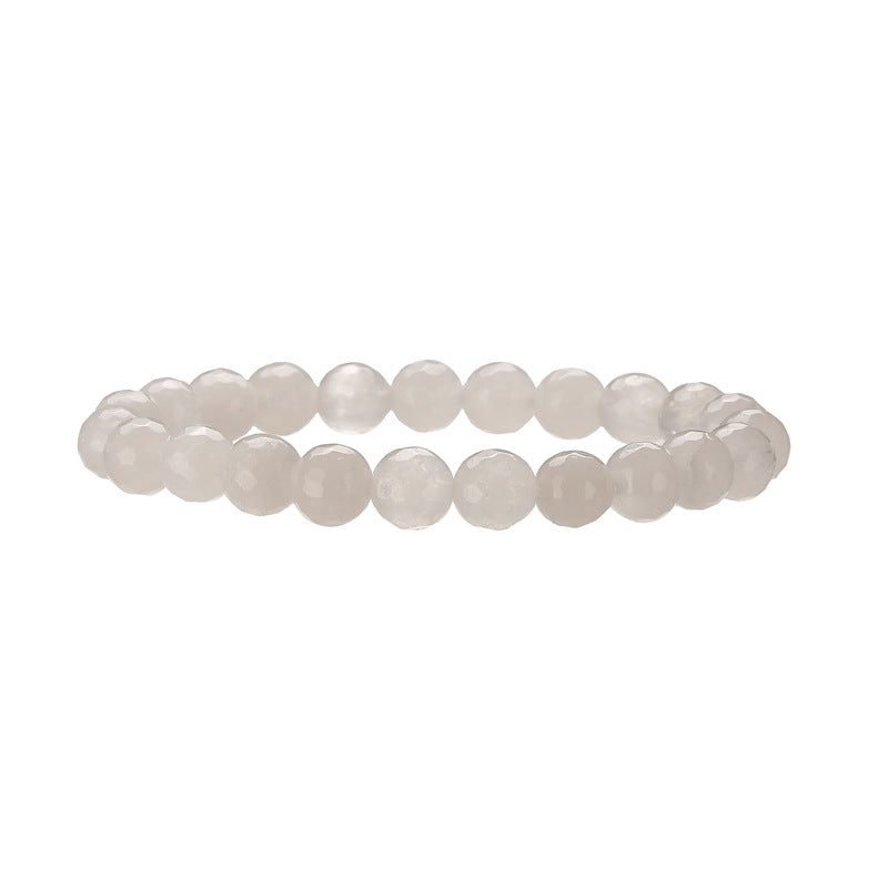 Wholesale Minimalist Faceted Natural Stone Beaded Bracelet With Pink Crystal Heart Charm Chic Unisex Jewelry Accessory For Wedding Gift And Boutique Resale