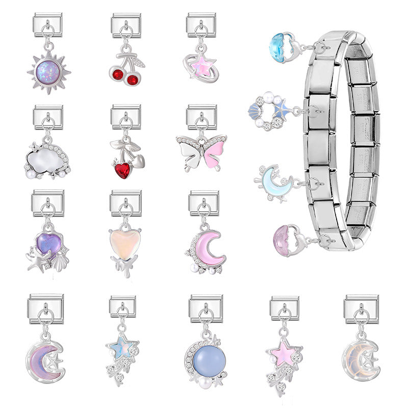 Wholesale 9mm Italian Charm Starter Bracelets DIY Pendant Stainless Steel Composable Bracelet