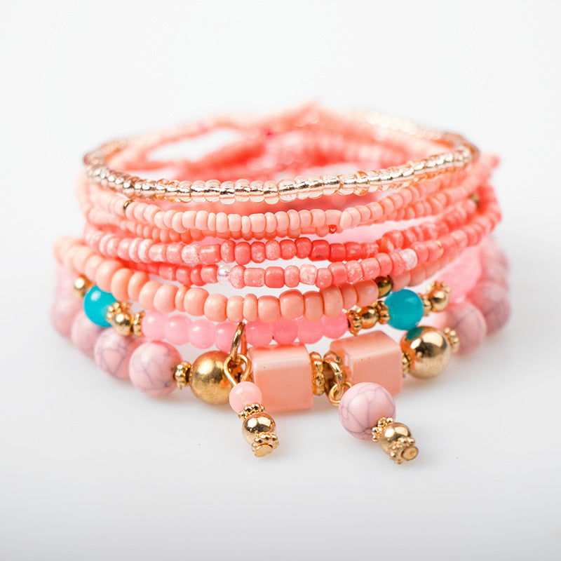 Wholesale Bohemian Multi-layer Rice Beads Bracelet ACC-BT-NaiHong015
