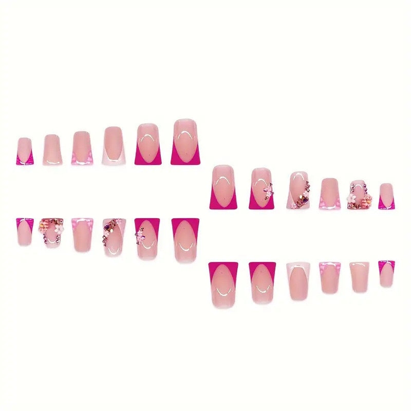 Wholesale 24 Pieces/box Diamond Flower Nails Kits Nail Stickers