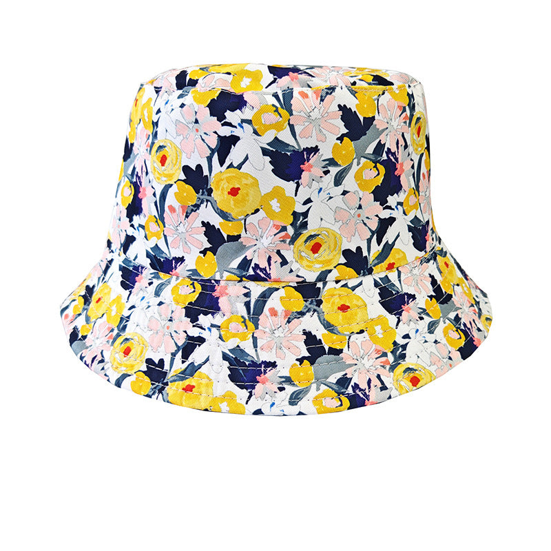 Wholesale Pastoral Print Reversible Bucket Hat,  Wide Brim Sun Protection Fashion Accessory for Outdoor,  Gift Boutique Resale