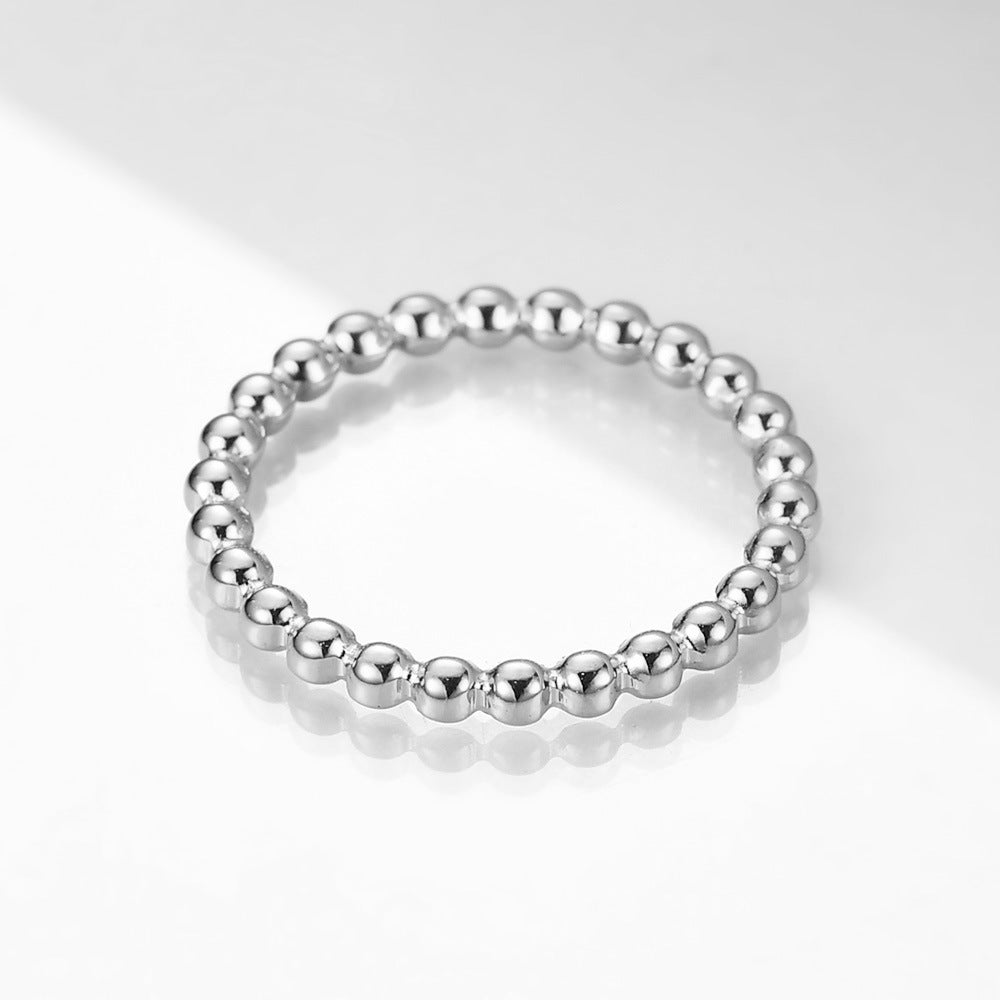 Wholesale Geometric Round Beads 2MM Couple Stainless Steel Ring