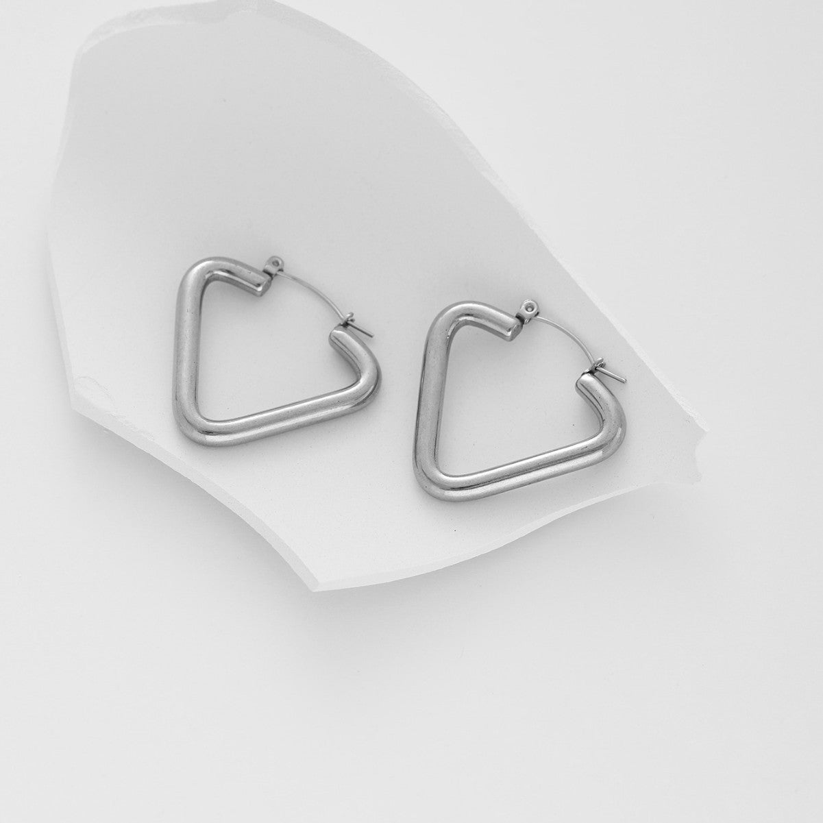Wholesale geometric triangle  titanium steel earrings